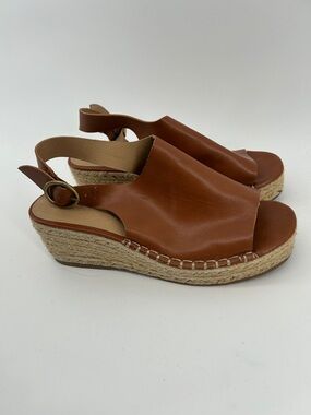 Universal threads, Brown Leather Wedge Sandals Women's Size 7